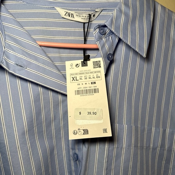 Zara Striped Pocket Shirt - Picture 3 of 4